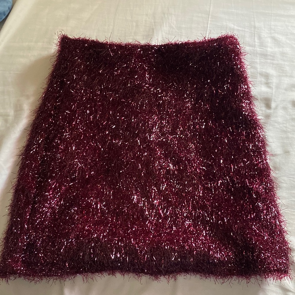 Fuzzy Burgundy skirt